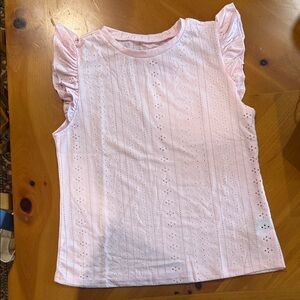 SHEIN LUNE Summer Solid Color Hollow Out Embroidery short Sleeve Medium